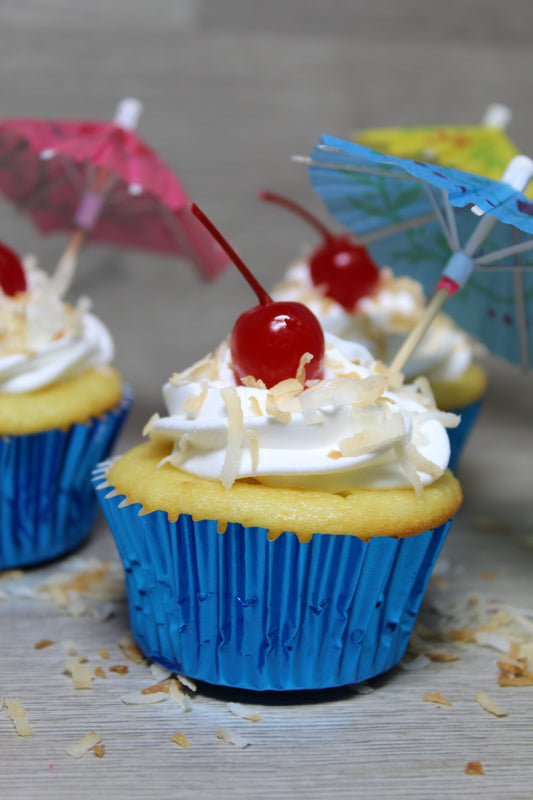 Pina Colada Boozy Cupcake